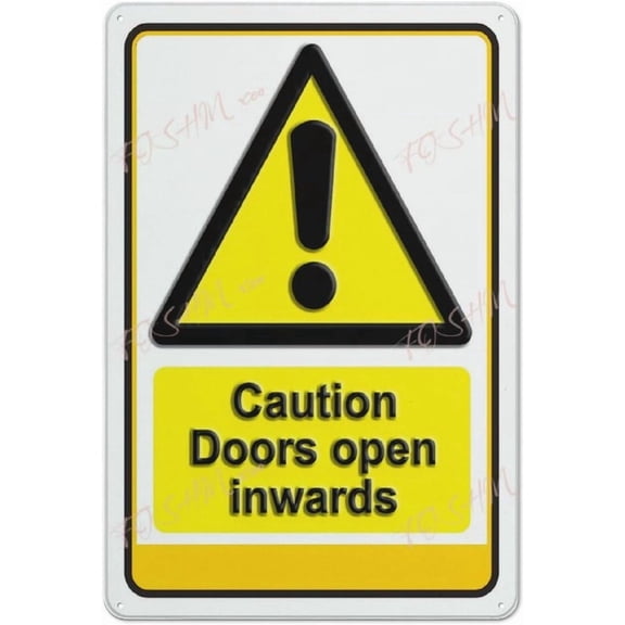 Metal Placards Danger Doors Opens Inwards Inward Automatic Door 8"x12", Safety Warning Sign, Indoor Outdoor Use for Home Business Office Facility Entrance
