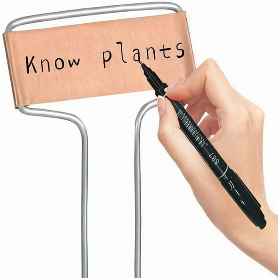 Metal Plant Labels, Garden Markers for Herbs Flowers Pots, T-Type Plant Tags, Weatherproof Rustproof Gardening Name Tags, Reusable Plant Identification Sticks for Outdoor Indoor Garden Organization