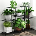 thumbnail image 1 of Metal Plant Stand, 4 Tiers Multifunctional Plant Stands for Indoor Plants, Decorative Black Steel Plant Shelf for Indoor Patio Garden Balcony and Yard (4 tiers 12 pots), 1 of 4