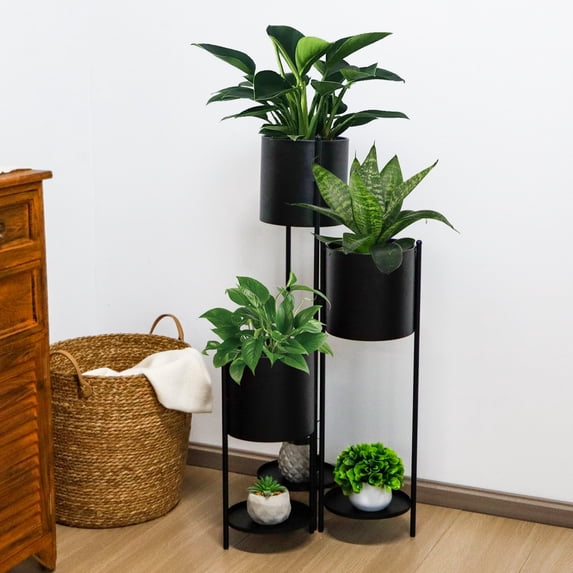 Metal Plant Stand, 6 Tier 6 Potted Indoor Flower Pot Stand Holder Shelf, Outdoor Foldable Decorative Storage Shelf Rack