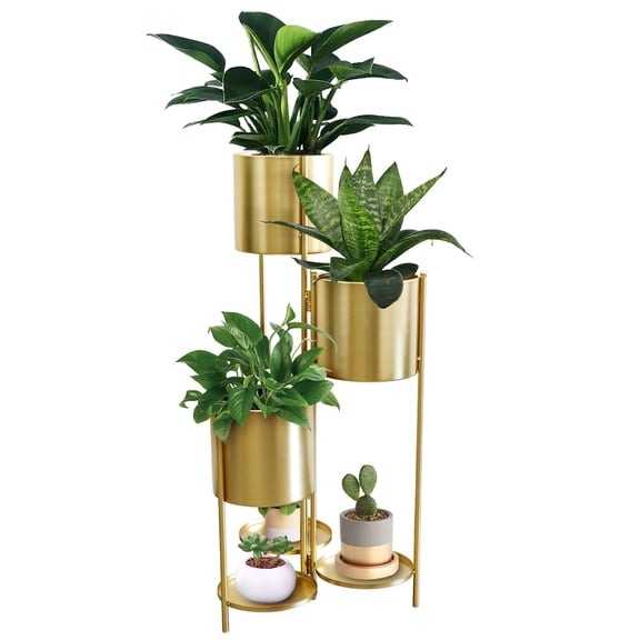 Metal Plant Stand, 6 Tier 6 Potted Indoor Flower Pot Stand Holder Shelf, Outdoor Foldable Decorative Storage Shelf Rack