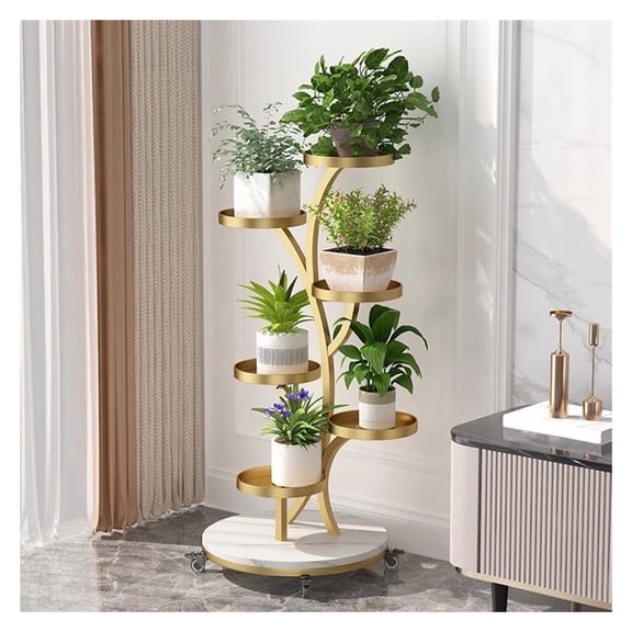 Metal Plant Stand,6 Tier Multiple Plant Rack Shelf Organizer,Indoor Planter Display Shelving Unit for Patio Garden Corner Balcony Living Room