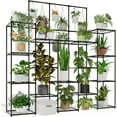 thumbnail image 1 of Metal Plant Stand Outdoor 63" Tall Plant Shelf for Plants 14-Tier Large Plant Sheves for Indoor Plants Living Room Heavy Duty Rack Garden Balcony Patio Hanging Planter, 1 of 13