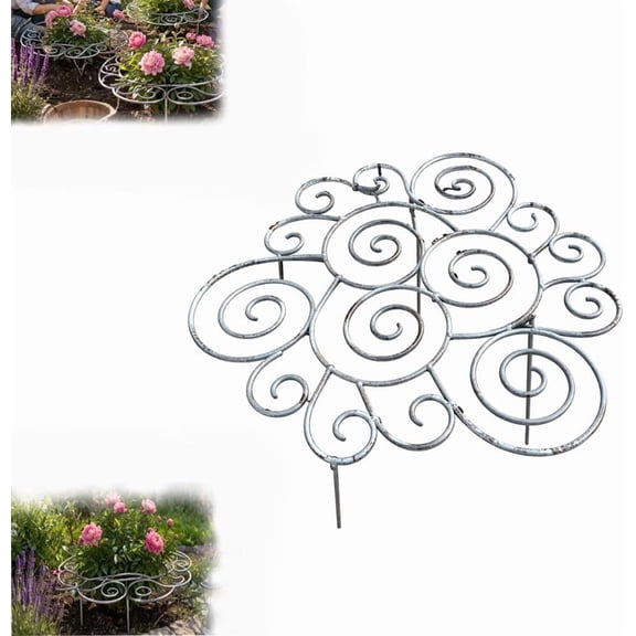 Metal Support Ring for Garden, Peony Cage Stand, Reusable Flower Grid Holder, Decorative Grow Through Rings, Stackable Houseplant Stake, Dahlia Cage, Outdoor Orchid Clip