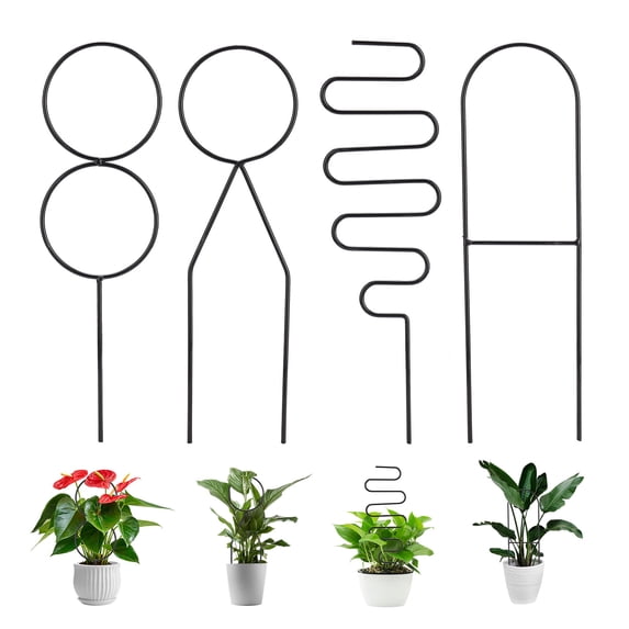 Metal Plant Trellis For Climbing Plants Indoor Creative Anti-Rust 4Pcs Mini Gardening Tools