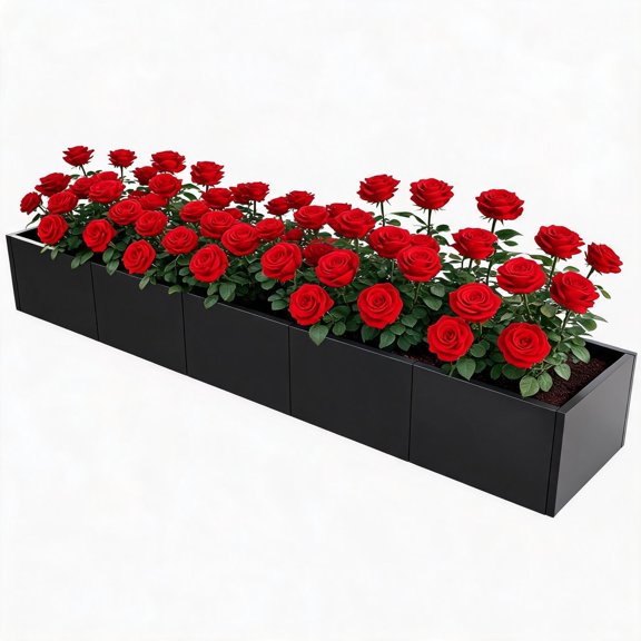 Metal Planter Box, Rectangular Planter Window Box With Rust-Proof Coating, Modern Outdoor/Indoor Flower Box For Balcony, Patio & Herbs