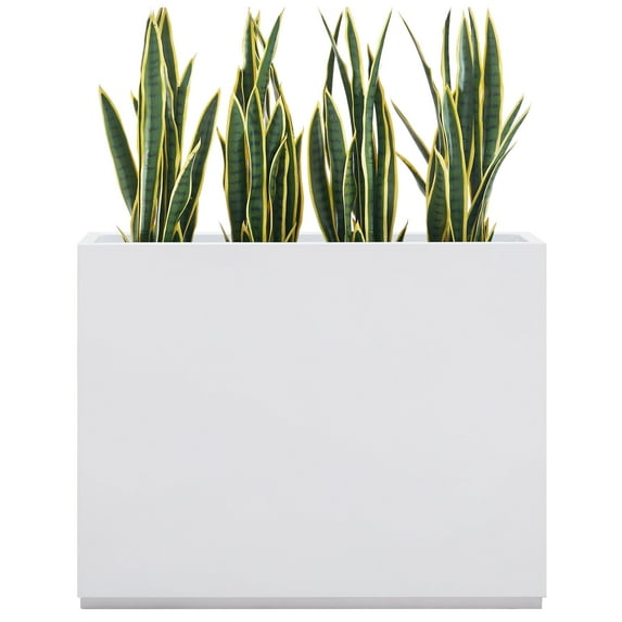 Metal Planter for Outdoor Plants 38Lx10Wx30H inches Tall Divider Planter Box 48.8lbs White
