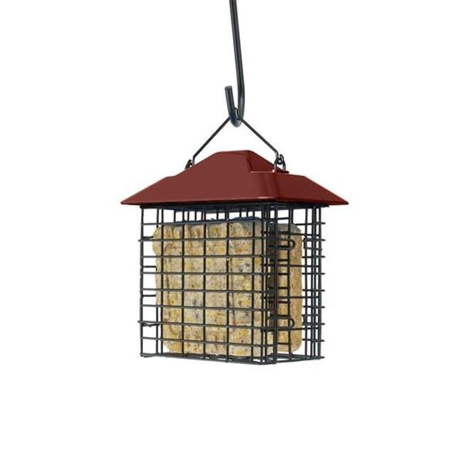 Red Roof Metal and Plastic Double Suet Cage Feeder