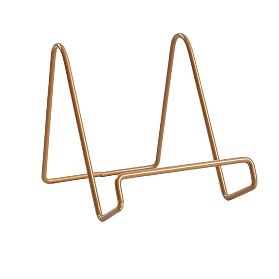Metal Plate Display Stand, Tabletop Decorative Easel Holder, Stable Wire Frame for Picture Frames, Collectible Dishes and Artwork Display, Iron, Medium 14.5x9x10cm, 1pc
