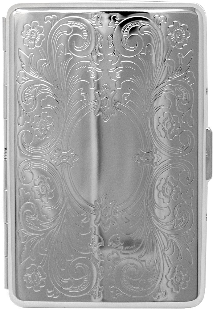 Metal-Plated Cigarette Case & Stash Box (16X 100s Size Cigarettes)