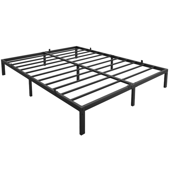 Metal Platform Bed Frame – Heavy Duty Low Profile, Noise Free, Easy Assembly – Sturdy Slats, No Box Spring Needed – Twin or Queen Size – 6 or 8 Inch – Black