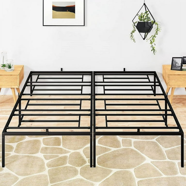 Metal platform bed frame, symbolizing structural strength