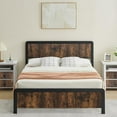 thumbnail image 1 of Metal Platform Bed Frame with Wave Wood Headboard & Safe Rounded Corners, Heavy Duty Metal Slats Support, Large Storage, Noise-Free, No Box Spring Needed, 1 of 6