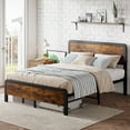 thumbnail image 1 of Metal Platform Bed Frame with Wood Headboard and Footboard Heavy Duty Mattress Base Foundation with Metal Slat Support Noise-Free Full Bed, No Box Spring Needed, Rustic Brown, 1 of 7