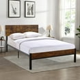thumbnail image 1 of Metal Platform Bed Frame with Wood Headboard and Footboard, Heavy Duty Mattress Foundation with Slat Support, Easy Assembly, Noise-Free, No Box Spring Needed, Twin, 1 of 5