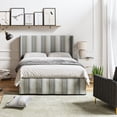 thumbnail image 1 of Metal Platform Bed Frame with Removable Bed Covers, Wingback Bottom Storage Machine Washable Queen Size Silver, 1 of 8