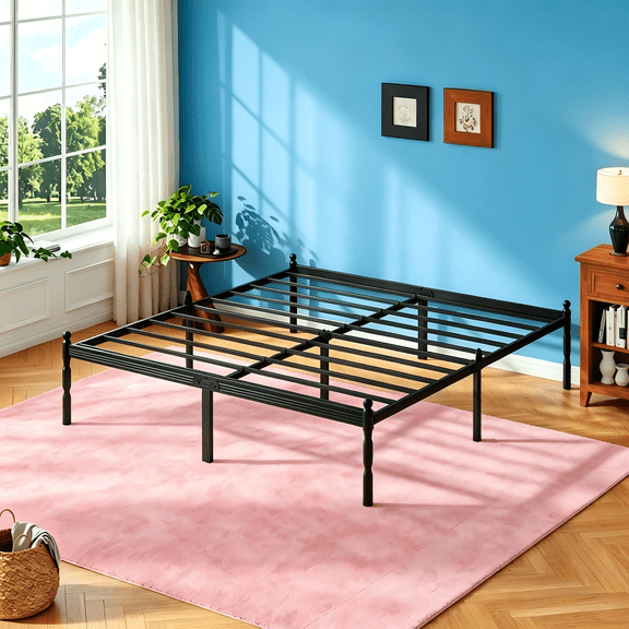 Apextella 18" King Size Metal Platform Bed Frame with Storage, Heavy Duty