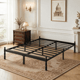 thumbnail image 1 of Apextella 12 in King Heavy Duty Metal Platform Bed Frame, Anti-Slip, No Box Spring Needed, Underbed Storage, Black, 1 of 9