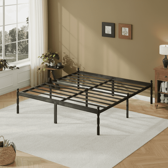 Apextella 18" Queen Size Metal Platform Bed Frame with Storage, Heavy Duty