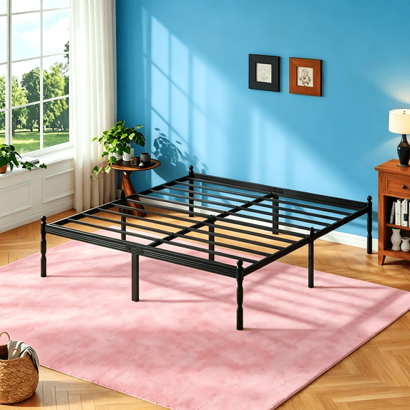 Apextella 18" King Size Metal Platform Bed Frame with Storage, Heavy Duty