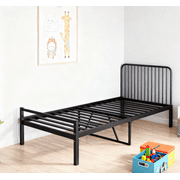 Metal Platform Bed frame with Headboard, Sturdy Metal Frame, No Box Spring NeededTwin