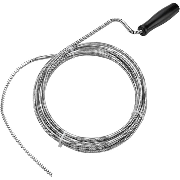 Metal Plumbers Snake for Drains, Sink, Pipe | 10 ft Small Thin Drain Snake Tool for Kitchen, Bathroom RV Toilet, AC Drain Line Unclogger