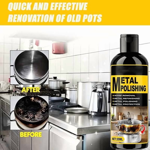 Metal Polish Cream 35ml Stainless Steel Cleaner Rust Remover Restorer for Cookware Copper Chrome Sink Auto