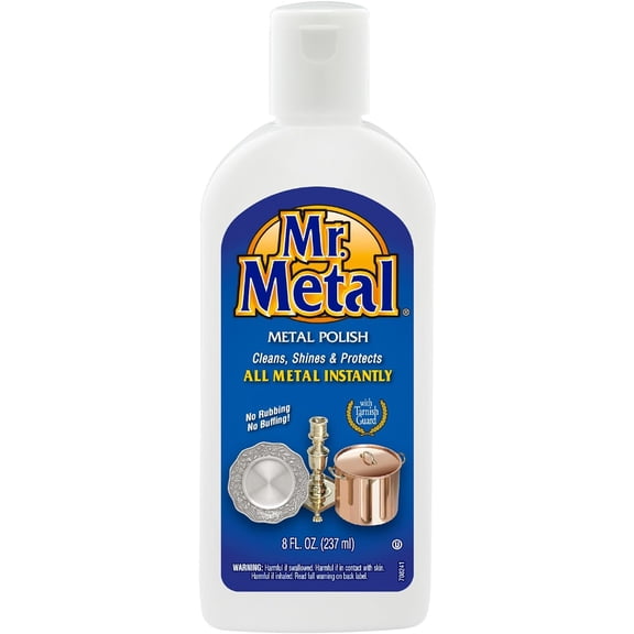 Metal Polish Liquid All Metal Multipurpose Cleaner, Non-Abrasive, Instant Sterling Silver Cleaner, Brass and Stainless Steel Cleaner, Grime and Tarnish Remover, Chrome Silver Polish, 8 oz