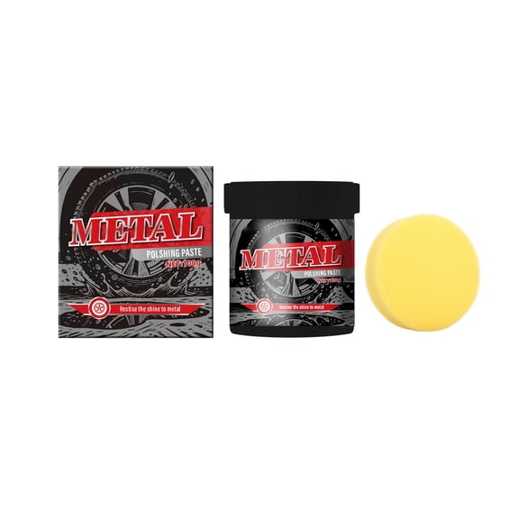 Metal Polish Paste 100g Chrome Stainless Steel Aluminum Cleaner Rust Remover Oxidation Removal Compound Mirror Finish Restorer Metal Care Polish for Automotive Household Use