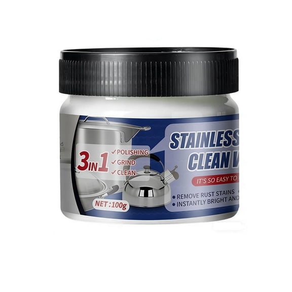 Metal Polish, Rust Stain Remover, 3In1 Formula, 100G Jar, Stainless Steel, Stainless Cookware, Cookware, Polishing Cleaner, Stainless Steel Kettle, Kettle, Kettles, Rust