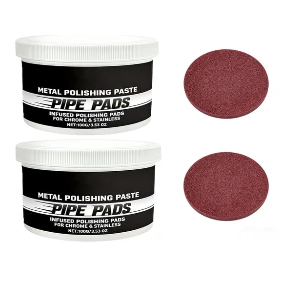 Metal Polish & Scratch Remover Kit Heavy Duty Buffing Compound for Car Paint Correction, Chrome, Stainless Steel All-Purpose Restoration Paste for Automotive, Motorcycle, Aluminum & Brass2Pcs