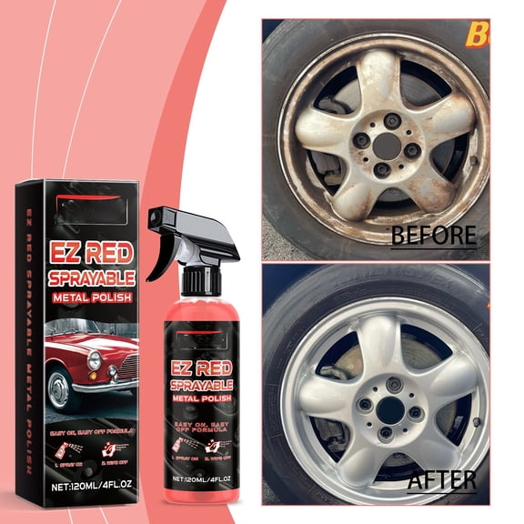 Metal Polish for Automotive Wheels, 120ml Oxide Layer Cleaner, Rust Remover for Car Rims, Shine Restorer for Alloy Surfaces