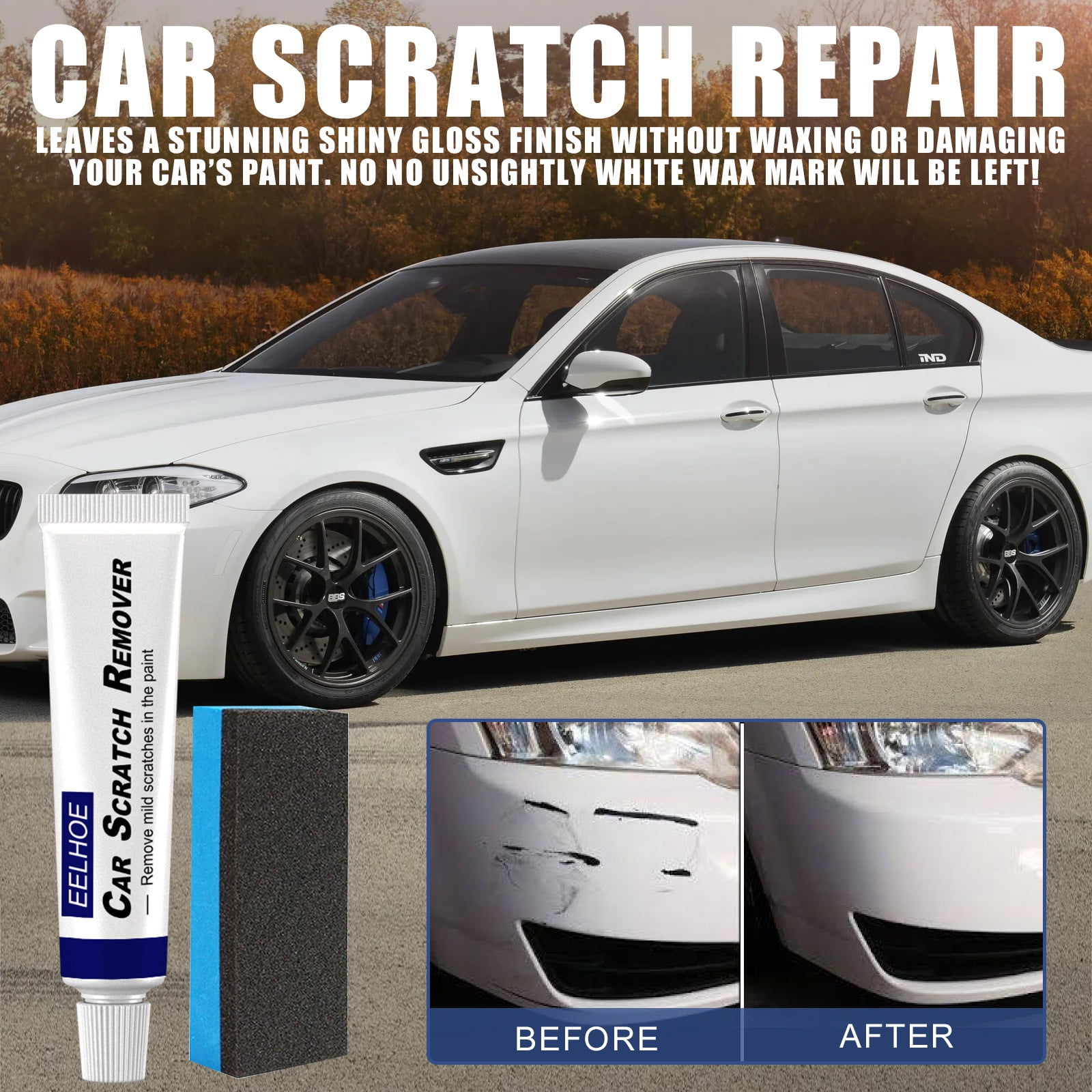 Scratch Repair Wax for Car, Car Wax Scratch Remover for Car Paint Scratch  Repair, Scratch Remover for Vehicles Scratch Repair, Polish (2Pcs)