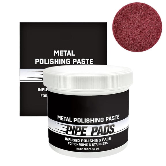 Metal Polishing Paste Pipe Infused Polishing Pads Chrome Stainless Steel Aluminum Cars Paste Protectant Scratch Remover Metal Care Kit Tarnish And Oxidation Remover(Q)