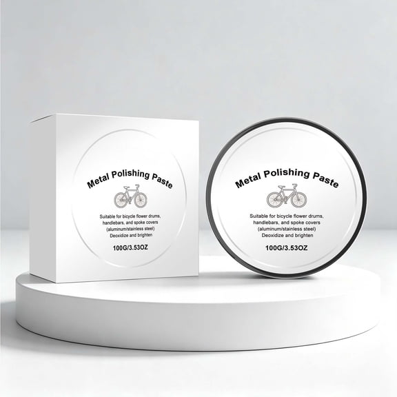 Metal Polishing Paste, Rust Tarnish Remover Cream for Bike Parts, Restores Shine for Stainless Steel Aluminum Hardware Home Garage, 3.53oz