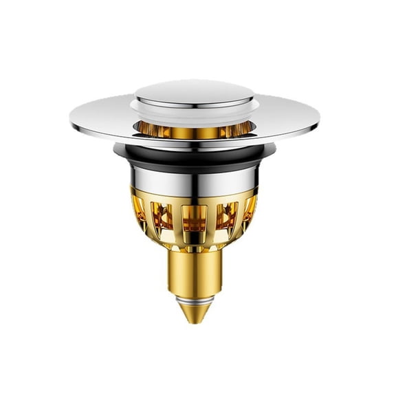 Metal Popup Sink Drain Plugs with Filter Function Easy Installation & Corrosion Resistant Suitable for Bathroom Basin