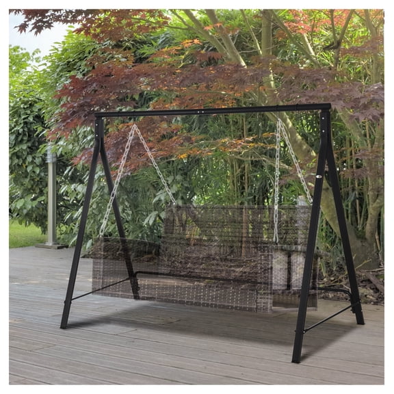 Metal Porch Swing Stand - Heavy Duty Swing Frame 528 LBS - Hanging Chair Stand for Backyard, Patio, Lawn - Black
