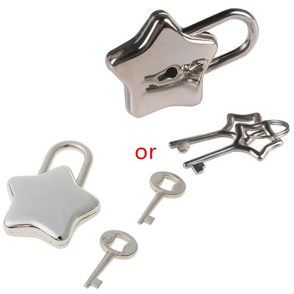 Metal Portable Padlock Star Shape for Wish Lock for Luggage Diary Book Jewelry B