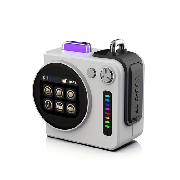 Metal Portable Speaker with Touchscreen, Music & E-reader, HD IPS Display, RGB Lights, for Outdoor & Home