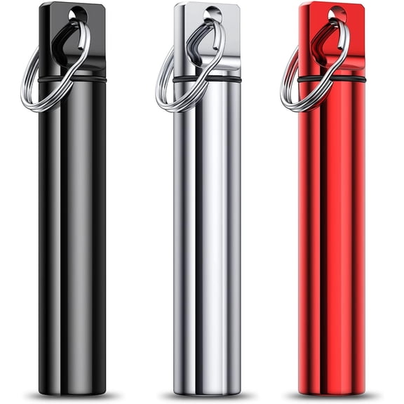 Metal Portable Toothpick Holder Box with Keychain, Waterproof Case for Outdoor and Travel