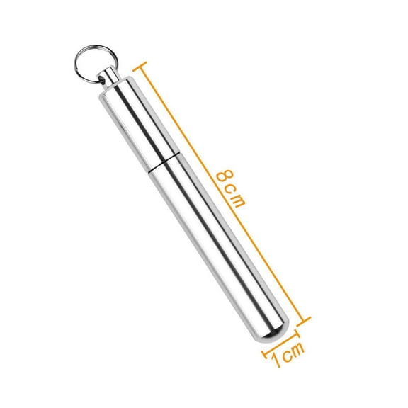 Metal Portable Toothpick Holder, aluminum alloy Pocket Toothpick Holder Aluminum Waterproof Case Toothpick Container with Keychain