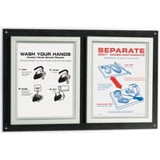 Metal Poster Frame w/ABS Backer, 2 Slide-In Style 8-1/2  x 11  Frames Side By Side, Ideal For Regulation Signage REGSLD85