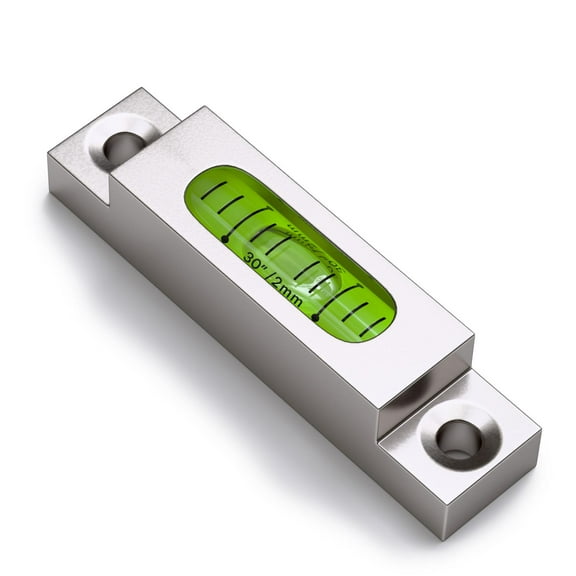 Metal Precision Level, Glass Vial, Spirit Bubble Level, Accurate, Clear, 66mm x 14mm, (2 5/8 x 9/16 in)