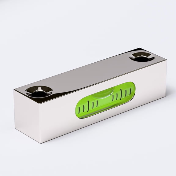 Metal Precision Level, Stainless Steel, Glass Vial, Spirit Bubble Level, Green, 58mm (2 5/16 x 9/16 in)