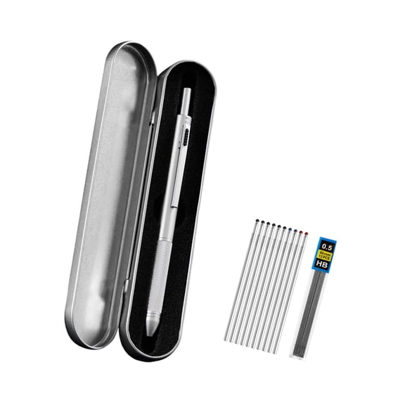 Metal Press Pen 3 Colours Ballpoint Pen Easy to Write 4-in-1 Sensor Pen