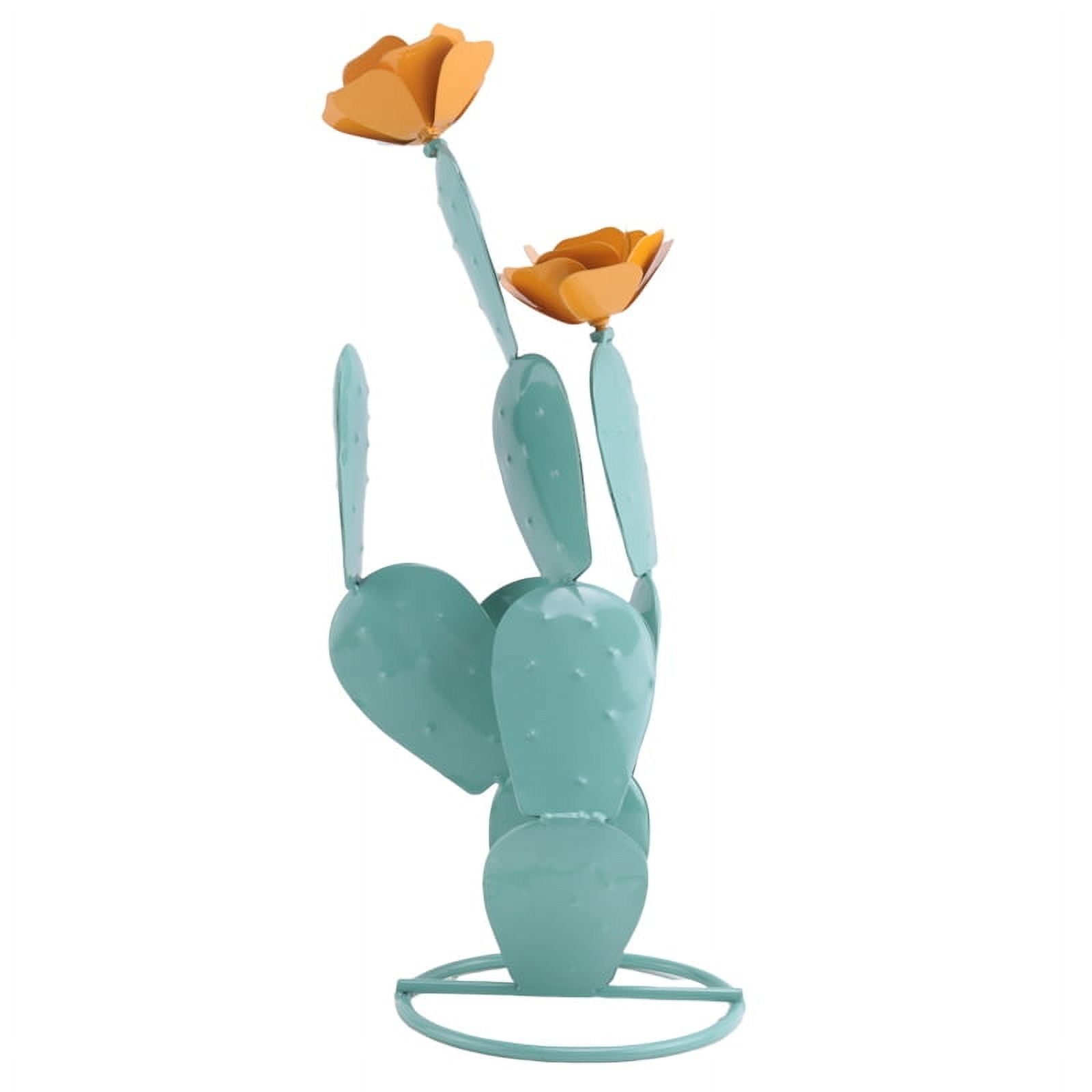 Metal Prickly Pear Cactus Yard Art Gifts - Statue Desert Decor,Metal with  Flowers,Metal Plant Decor Blue - Walmart Business Supplies