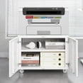thumbnail image 1 of Metal Printer Stand with File Storage Cabinet,Mobile Printer Cabinet File Cabinet with Adjustable Shelf for Home Office,Assembly Required, 1 of 5