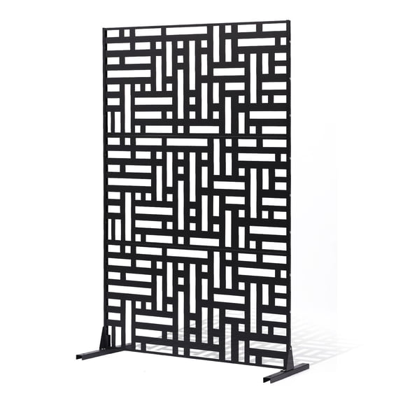 Metal Privacy Screen 47" x 76" Outdoor Privacy Panels for Patio Black with Durable Metal & Stainless Steel Construction, Elegant Design, Versatile Installation Options, Wind-Resistant and Rust-Proof