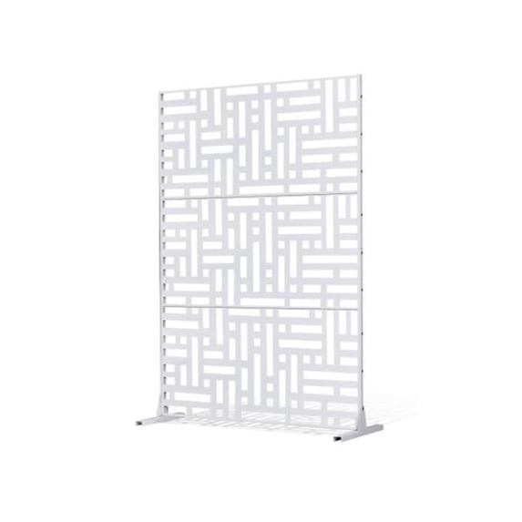 Metal Privacy Screen 47" x 76" Outdoor Privacy Screens Panels for Patio White