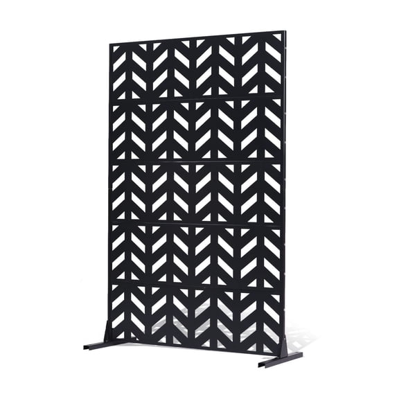 Metal Privacy Screen 47x72 Inch, Freestanding Patio Screen Panel, Outdoor Decorative Garden Screen, Durable Metal Room Divider for Yard, Deck, Balcony
